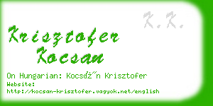 krisztofer kocsan business card